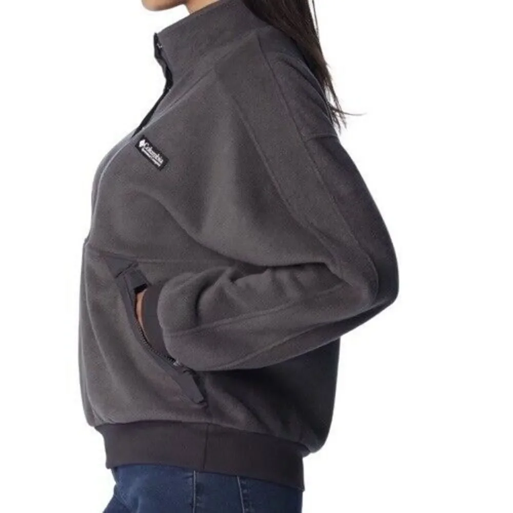 NWT $90 Women's Columbia WinterTrainer‎ Fleece 1/2 Snap Button Pullover Gray XL